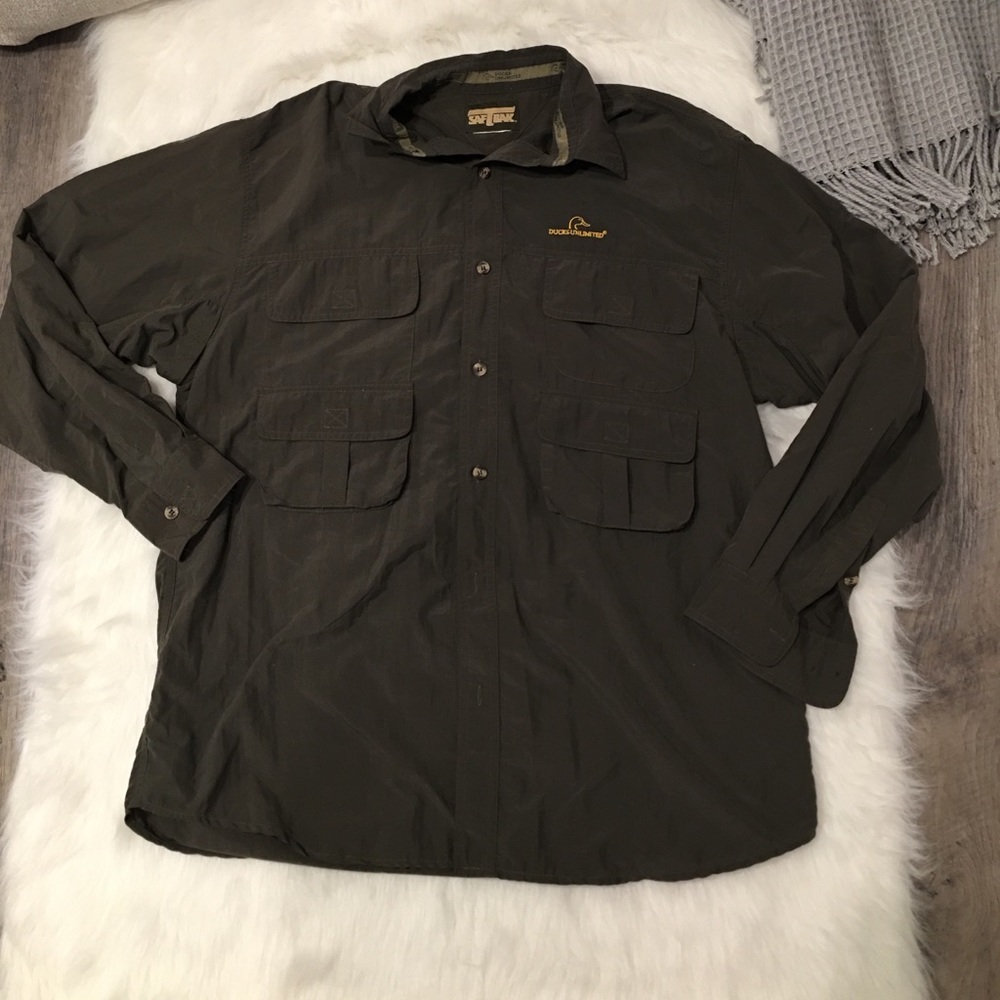 Saftak Ducks Unlimited Hunting Button Down Shirt